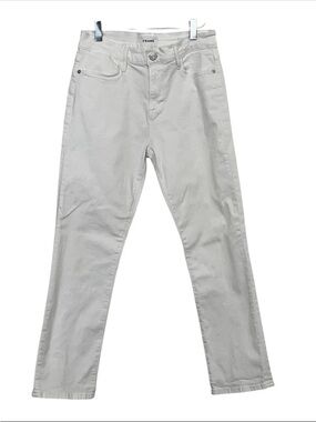 FRAME Le High Straight Jeans 28 White High Rise Clean Girl Minimal Chic